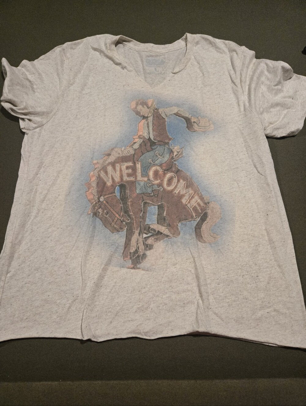 Welcome Cowboy Graphic Tee - Light Gray